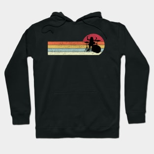 Drummer Retro Style Drum Player Hoodie